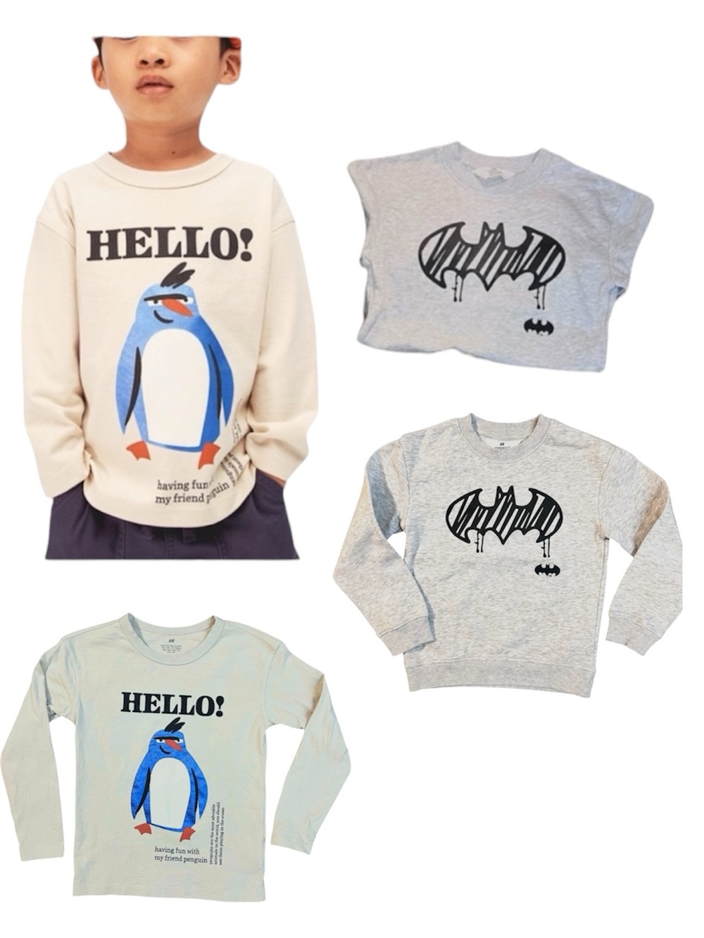 H&M Kids  Batman and HELLO Sweatshirts, Bundle
